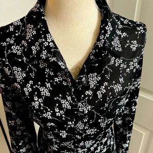 Nordstrom BP Brand Black & White Floral Blouse